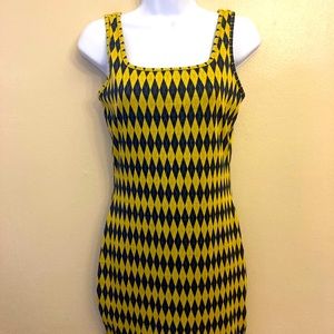 SHEIN Argyle Mini Dress with Square Neck